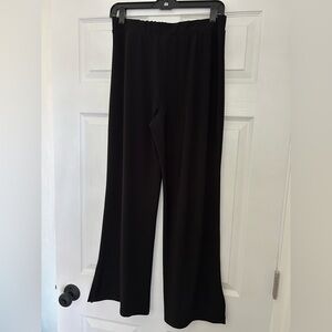 Franne Golde Elegant Black Women's Pull On Wide Leg Pants M Medium